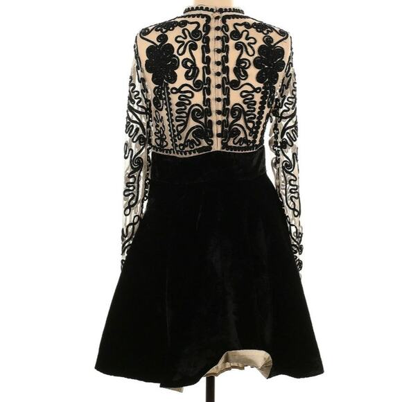 Free People Ginger Meadow Embroidered Velour Size 8 Dress - Picture 4 of 13